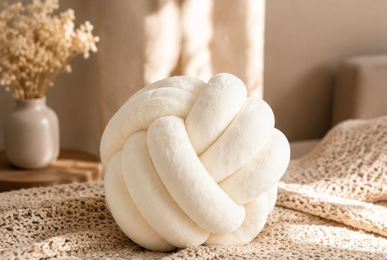 Limitiertes Twist Pure Knotenkissen Weiß – stylisch & gemütlich